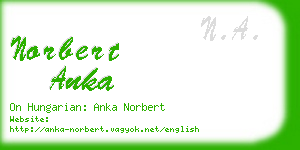 norbert anka business card